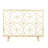 Cool Iron Fireplace Divider, Pattern Overlap, Single Panel, Gold Tone Stylish Panel Screen, Frame With Geometric Pattern,