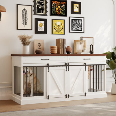 Floretha Wood Furniture Style Crate with 2 Doors