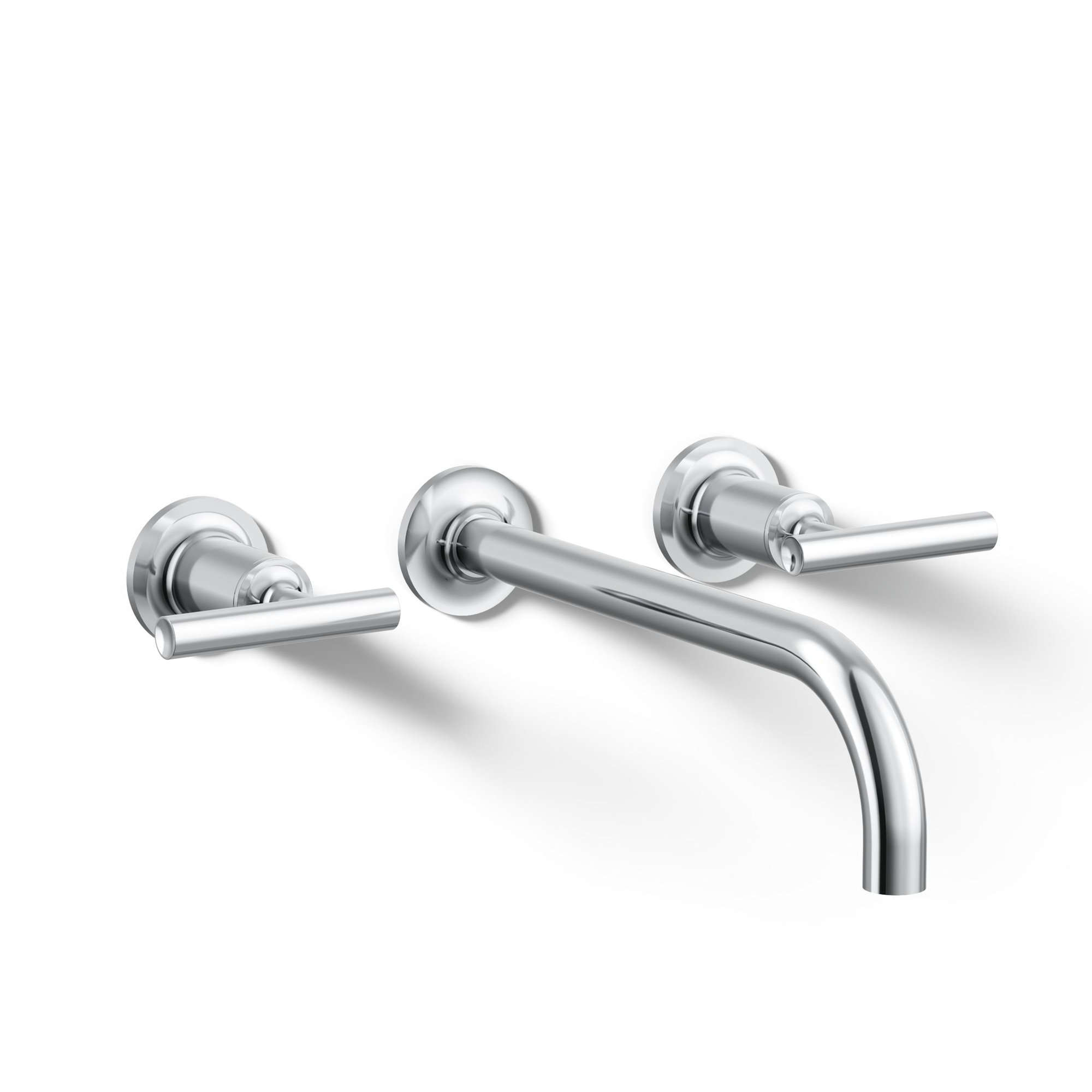 Purist Wall Mounted Bathroom Faucet, Lever Handle, Polished Chrome