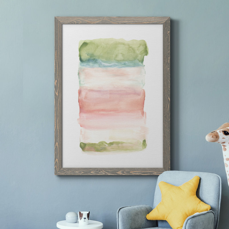 Skye III - Peinture sur toile encadrée, H 44 po x l 31 po x P 1 po, Encadré gris