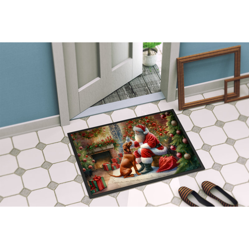 Paillasson Vizsla and Santa Claus, L 18 po x L 27 po