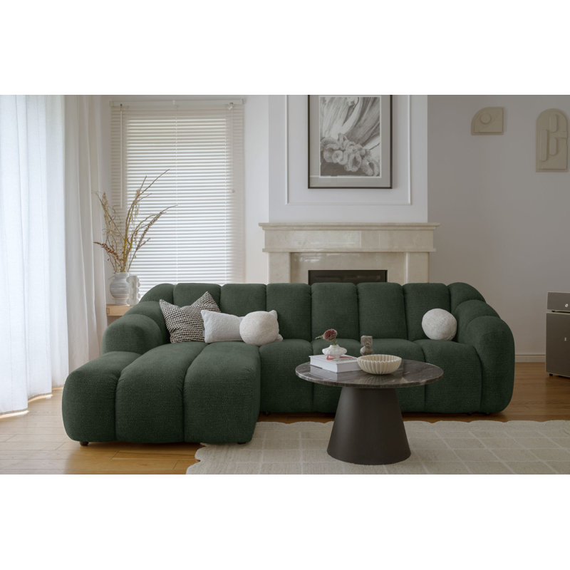 Shell Corner Sofa , Left Hand Facing, 4, Green