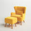 Kiro Upholstered Wingback Chair with Footstool-38292152