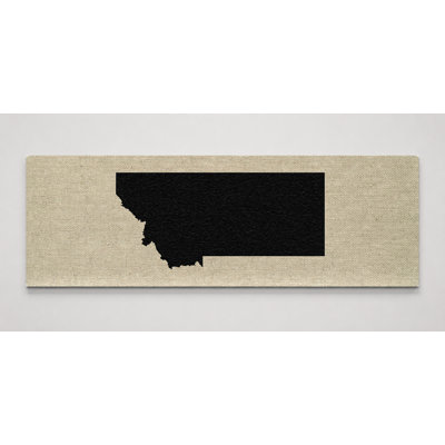 Montana State Silhouette — Panoramic Canvas Wall Art