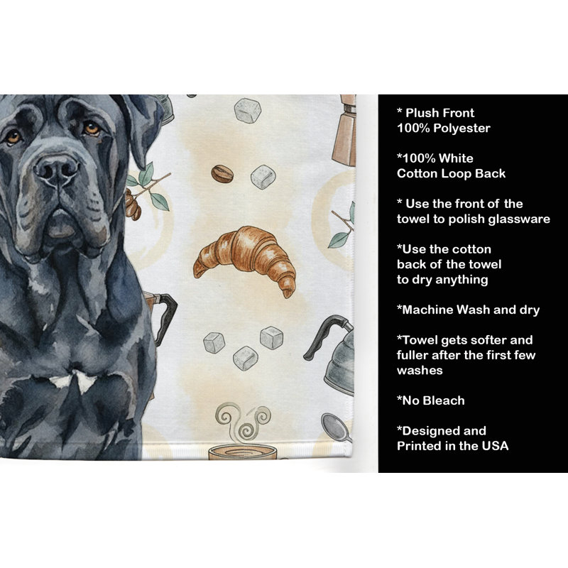 Serviette de cuisine Coffee Bar, Black Neapolitan Mastiff