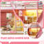 Lit mezzanine simple en métal avec glissière et échelle, lit mezzanine pour enfants avec tiroirs de rangement, tringle suspendue et lumières DEL - Cadre de lit peu encombrant pour les adolescents, rose-112106725