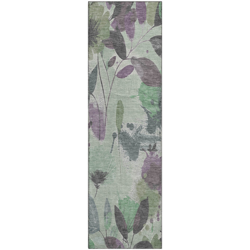 Premium Machine Washable Harjo AMF1549 Floral Rug, Runner 2'3" x 7'6"