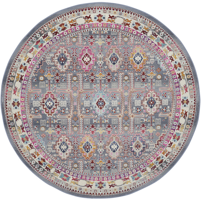 Oldham Ikat Area Rug, Round 1.72cm