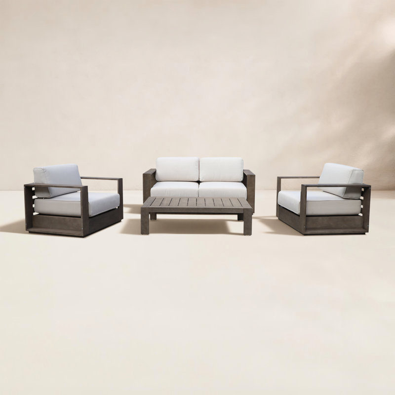 Harbor Eucalyptus 4 - Person Patio Conversation Set with Cushions