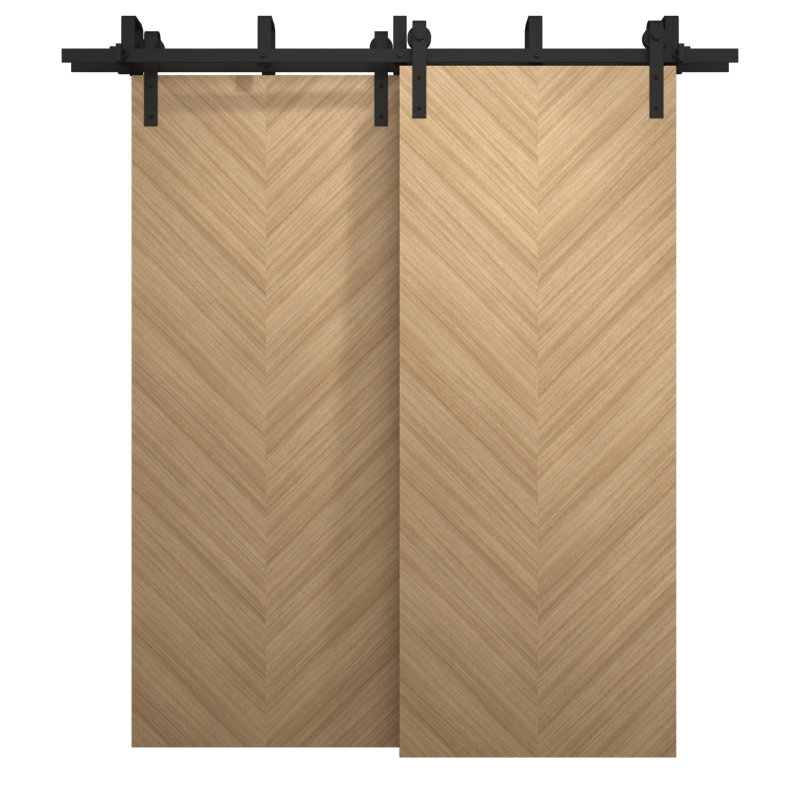 Portes coulissantes de grange coulissantes pour garde-robe | Ego 5005 | Ensemble de quincaillerie Modern Rails | Portes de garde-robe de chambre en bois massif