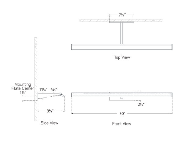 Ian K. Fowler Petrel 30" Picture Light, Polished Nickel