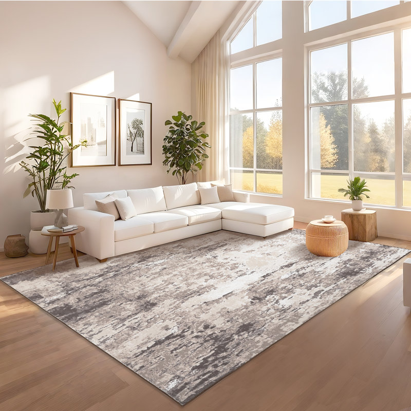 Modern Abstract Machine Washable Rug Stain Resistant Easy Cleaning Indoor Carpet With Non-Slip Backing Low Pile Floor Cover Non Shedding Folding Throw Carpet For Home Decor
