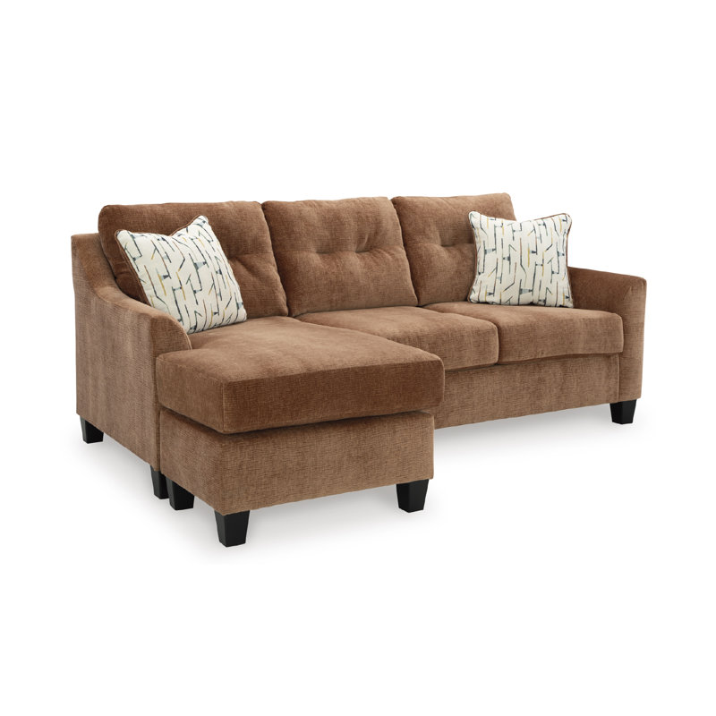 Finnlaidh Sofa Chaise, Brown Polyester