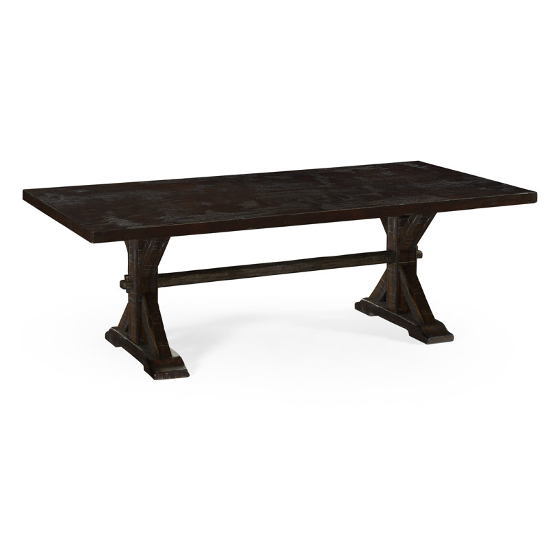 Casually Country Walnut Wood Dining Table, 72" L x 38" W, Dark Ale