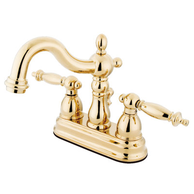 Robinet de salle de bain central à 4 poignées à fixation sur comptoir à 3 trous Kingston