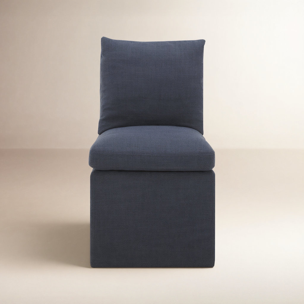 Alayaa Side Chair, Effie Indigo Performance Linen