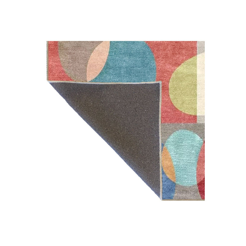 Tapis décoratif multicolore rond, Sous-tapis rond 3 pi 3 po inclus