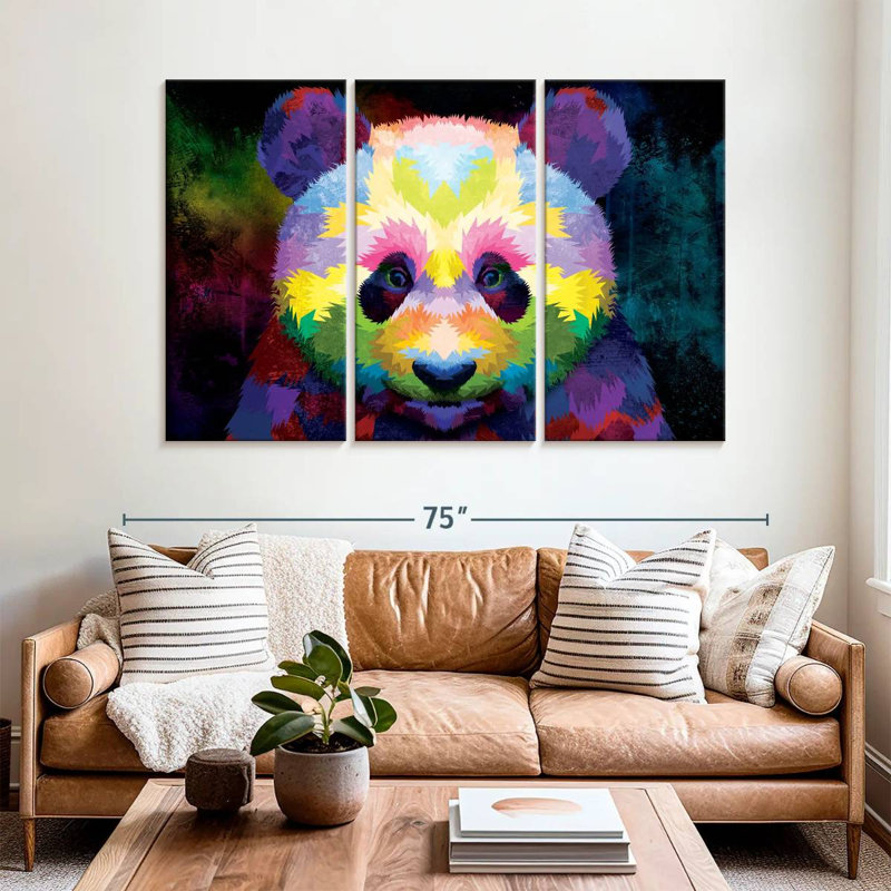 Brampt Colorful Panda, 42" H x 65" W