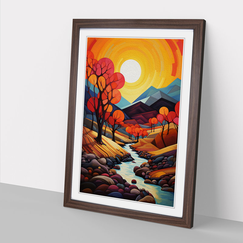 Landscape Orphism No.3 - Framed Print, Walnut Framed, 64cm H x 46cm W x 2" D