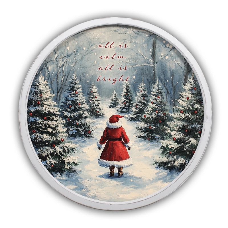 Santa Snowy Forest Framed Print
