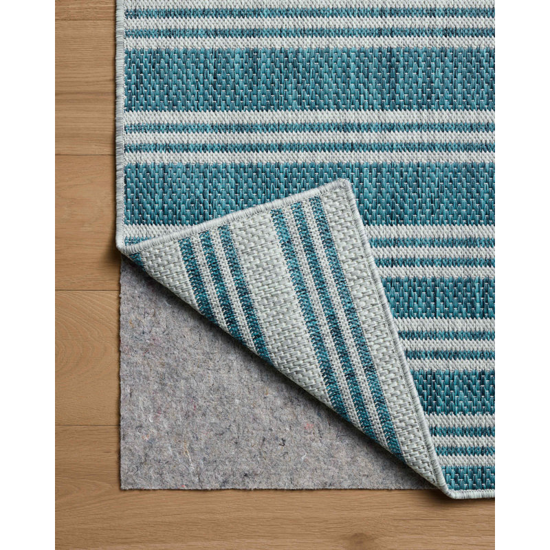 Loloi Easton Teal / Fog Indoor / Outdoor Area Rug, Rectangle 2'3" x 3'9"