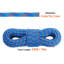 10.2mm Dynamic Climbing Rope, 70M(230ft) Outdoor Rock Climbing Rope 25KN Breaking Tension, Stretchable Fiber Rope with Steel Snap Hooks for Escape, Rappelling, Fire Rescue, Blue