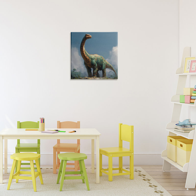 Brontosaure colossal dans une toile de prairie, design par Wumples, H 17 po x l 17 po