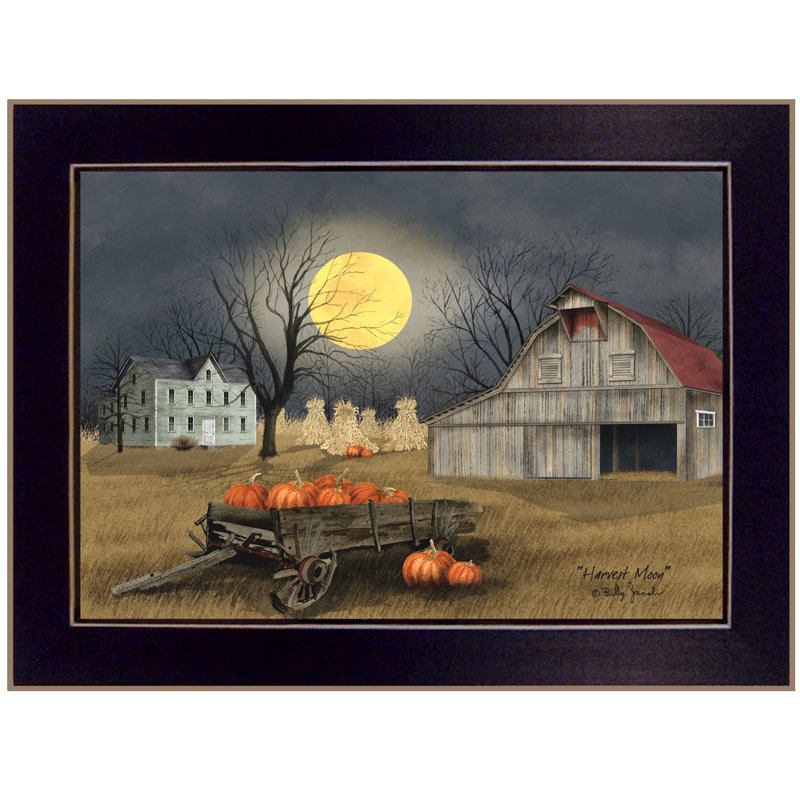«Harvest Moon» par Billy Jacobs, reproduction encadrée prête à être accrochée, Noir, H 14 po x l 1 po x P 18 po