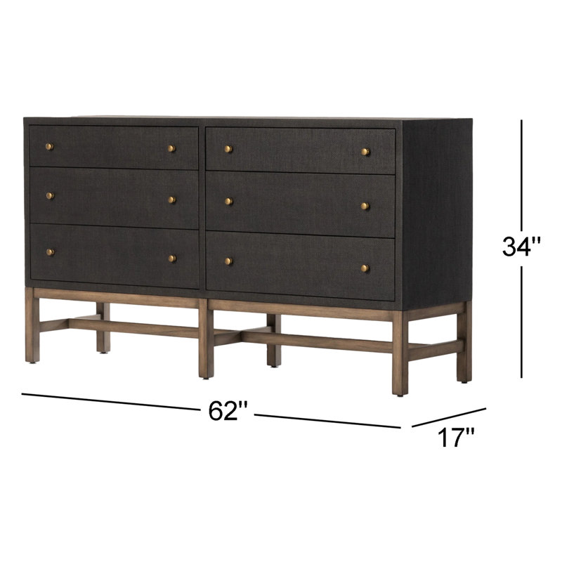 Commode 6 tiroirs Hakana, Noir