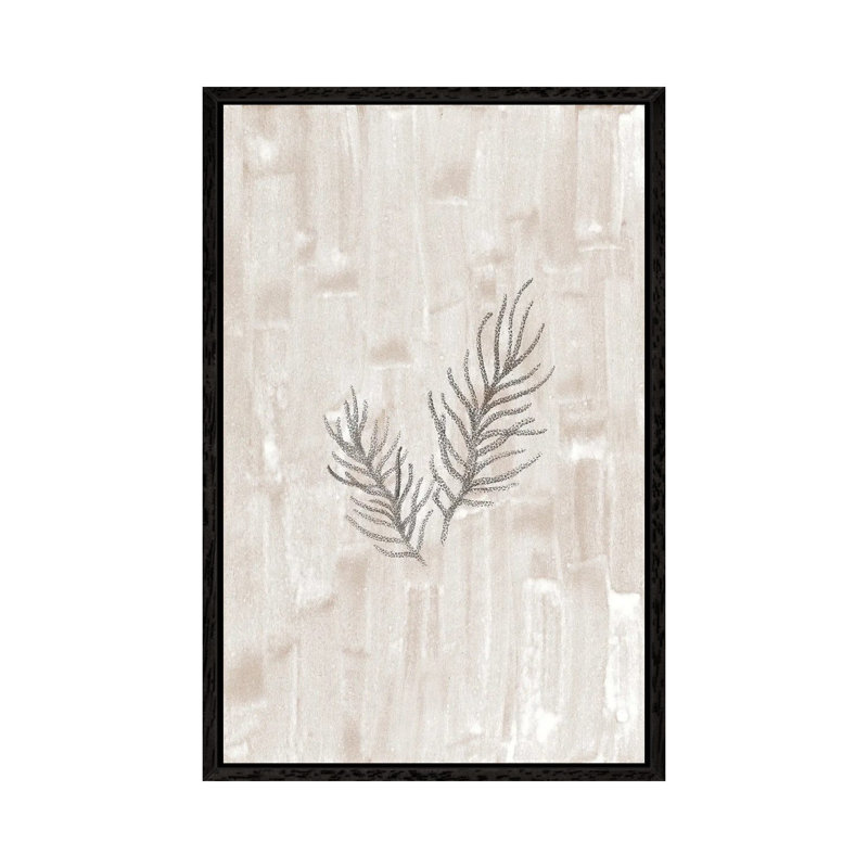 Neutral Fir-Needle by Whales Way - Painting on Canvas, 66.04cm H x 45.72cm W x 3.81cm D, Black Framed