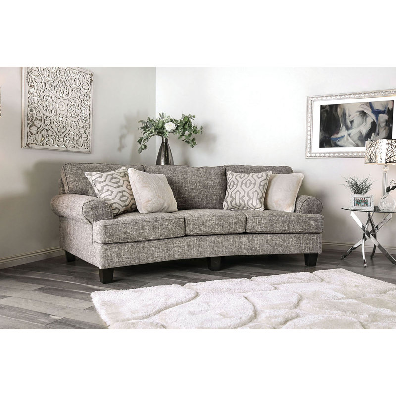 102.4" W Transitional Sofa, Gray