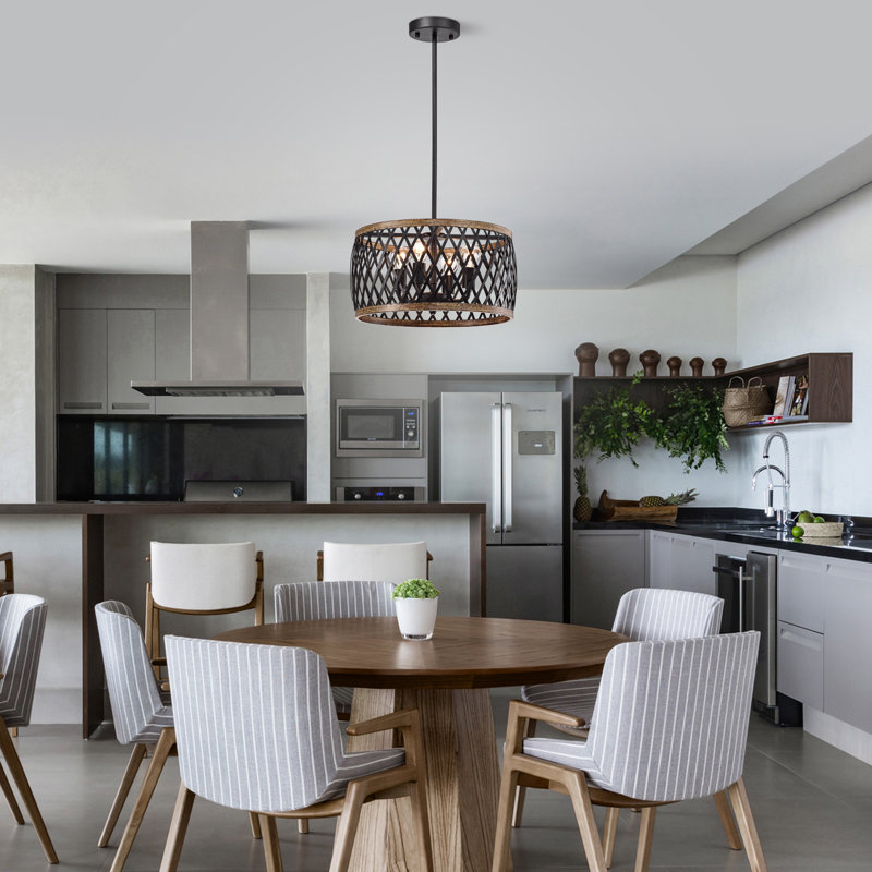 4 - Light Lantern Drum Chandelier