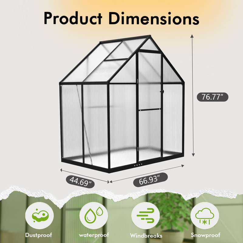 Greenhouse For Outdoors, Large Walk In Greenhouse Kit And Winter Garden Planting, Enhanced Aluminum Green Houses For Outside Withstands Strong Wind Or Snow To Protect Vegetables Or Plants