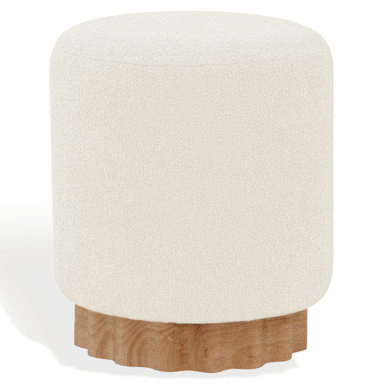 Repose-pieds rond en polyester Willner , Taupe