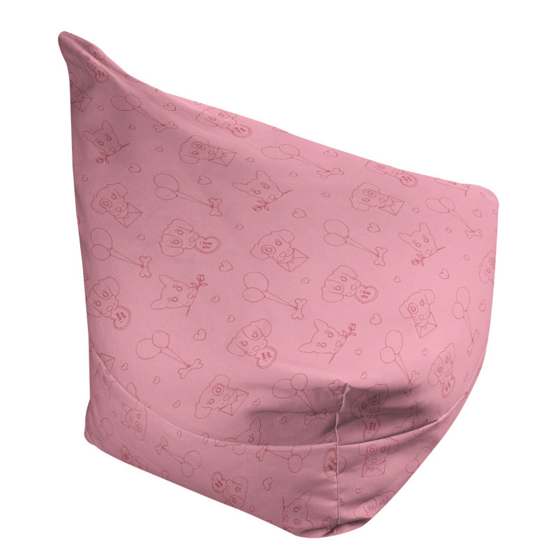 Bean Bag Chair & Lounger, 29" H x 38" W x 42" D, Pink/Red