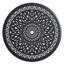 Table de salle à manger ronde en aluminium coulé de 35 pouces avec trou pour parasol et structure noire | Idée de cadeau