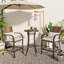 Round Height Dining Table Wooden Top Bar Table with Metal Base