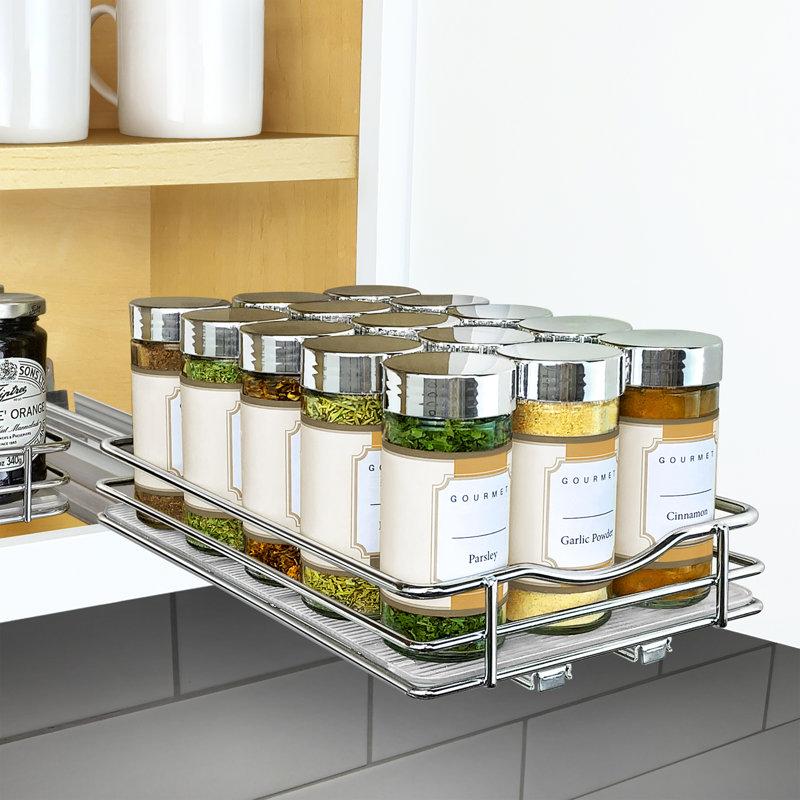 Étagère à épices coulissante pour armoires de cuisine intérieures Lynk Professional, H 2,5 po x l 6,3 po x P 10,3 po