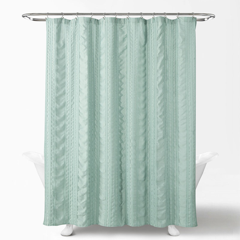 Rideau de douche touffeté à rayures Seersucker, 72 po x 72 po, Vert