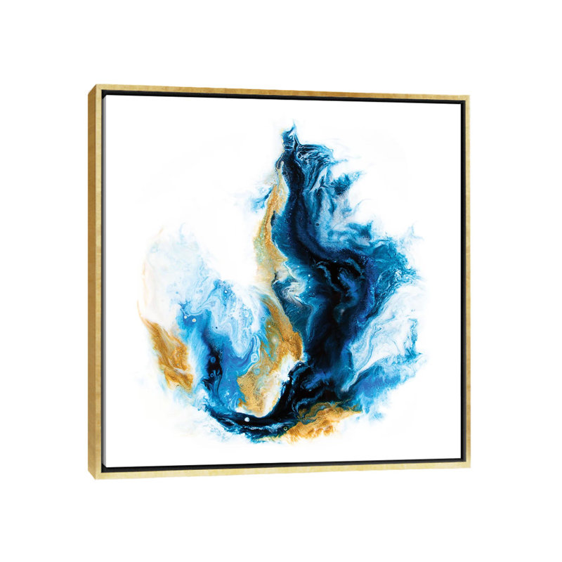 «Crashing Sea» par Spell rebond Fine Art - impression d'art graphique, Cadre doré, H 26 po x l 26 po x P 1,5 po, Pas de tapis