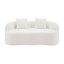 Canapé courbé blanc avec accoudoir rond, canapé à compression avec 2 coussins, canapé crème pour petit espace, salon, chambre à coucher, sans assemblage-1038338905