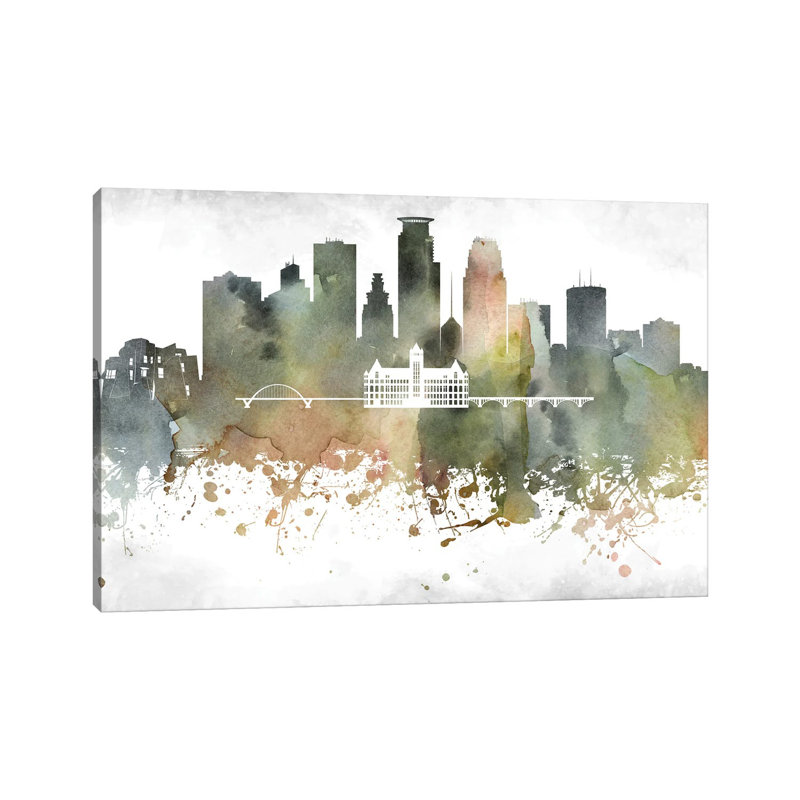 Minneapolis Skyline by WallDecorAddict - Wrapped Canvas Print, 20.32 cm H x 30.48 cm W