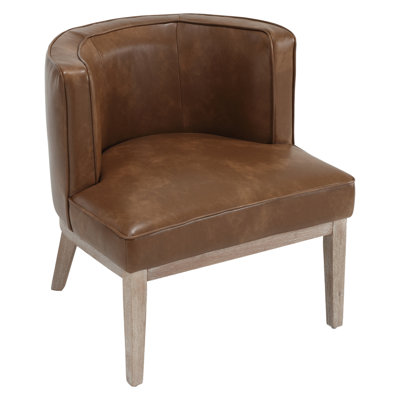 Faux Leather Barrel Chair