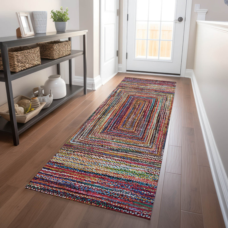Tapis paprika Xhevrie ACN1725 intérieur / extérieur lavable à la machine, Tapis de couloir 2 pi 3 po x 7 pi 6 po
