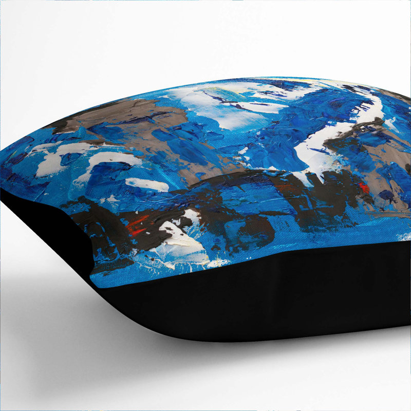 Abstract Square Throw Cushion, 55 x 55 cm, Black