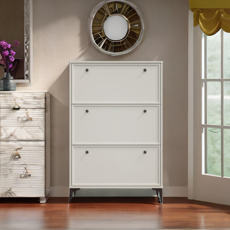 3 Flip Drawers Shoe Cabinet