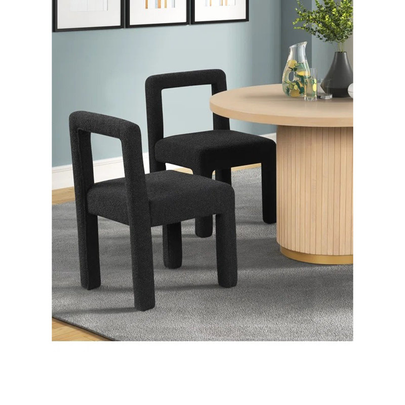 Ensemble de chaises de salle à manger modernes rembourrées Boucle, Noir
