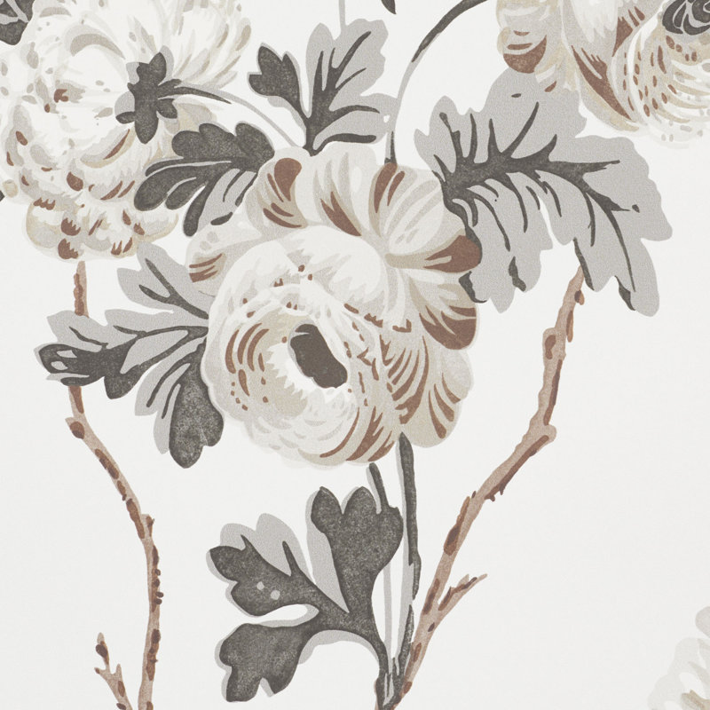 Schumacher x Veere Grenney Betty Wallpaper, Charcoal