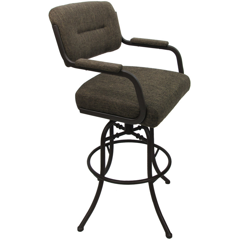 Tabouret de bar pivotant 30 po Jomiah, Brun, Brun