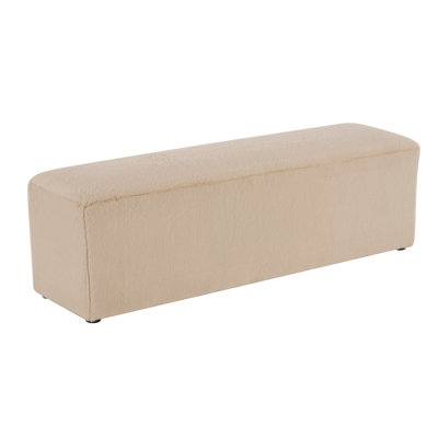 Almond Long Plush Ottoman, Modern Simple Footstool and Seat for Home Use by Latitude Run
